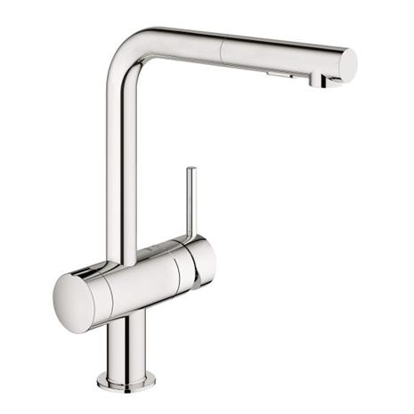 Grohe Minta (31558000) Chrome, keittiöhana L-juoksuputkella ja pesukoneliitännällä – kuva 1/7