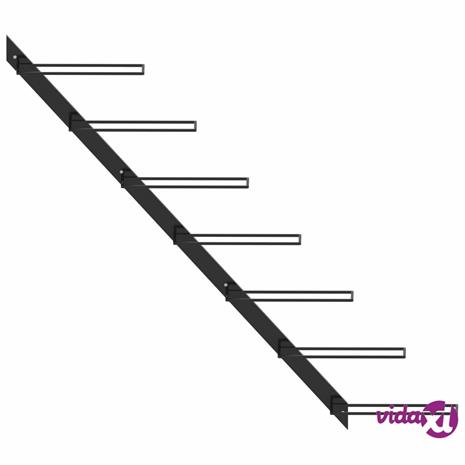 vidaXL Seinäkiinnitteinen viinipulloteline 7 pullolle musta metalli