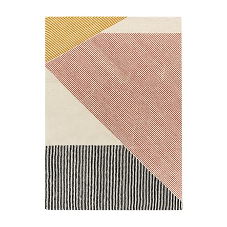 NJRD Stripes-villamatto, vaaleanpunainen 170x240 cm