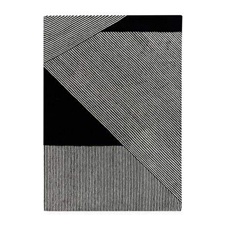 NJRD Stripes-villamatto, musta 170x240 cm