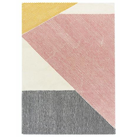 NJRD Stripes-villamatto, vaaleanpunainen 200x300 cm