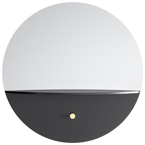 Department Pie B Wall Mirror, Black , 80cm