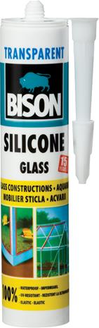 Tiivistysmassa Bison Silicone Glass 290 ml
