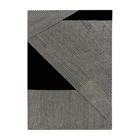 NJRD Stripes-villamatto, musta 170x240 cm