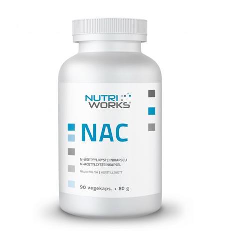 Nutri Works NAC 600mg, ravintolisä 90 vegekaps. – kuva 1/4