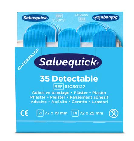 Salvequick sininen muovilaastari täydennys 6735 Detectable