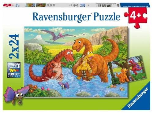 Ravensburger Palapeli Leikkivät Dinosaurukset 2x24