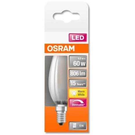 OSRAM OSRAM-LED-kynttilälamppu E14 6,5W, 2700K, dim