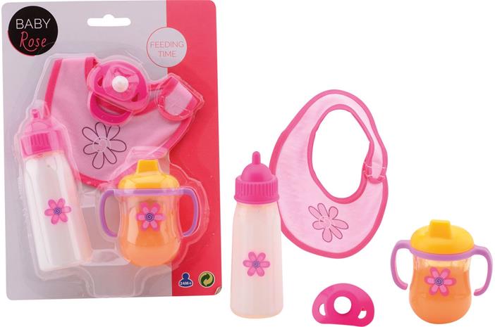 Baby bottle with bib and pacifier, 2-pack