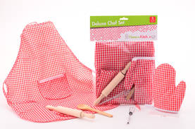 Apron for children with both Rolling pin and Ladle