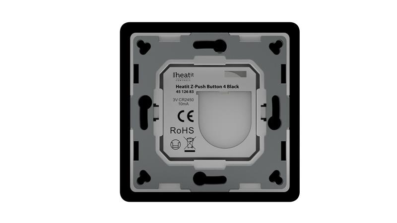 Heatit Z-Push Button 4 Black (4512683), katkaisin