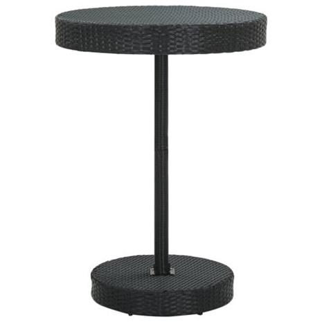 vidaXL Puutarhapöytä musta 75,5x106 cm polyrottinki – kuva 6/6