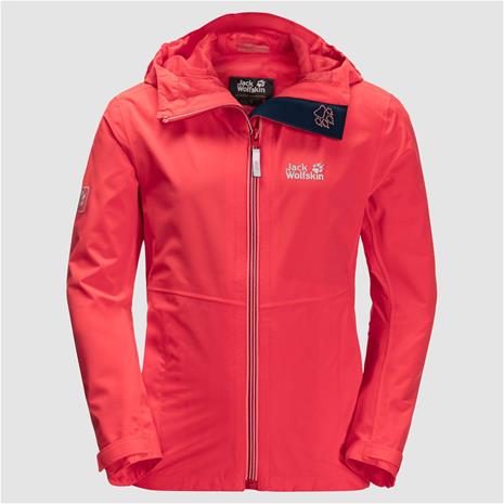 Jack Wolfskin JWP Hardshell Jacket Kids, punainen