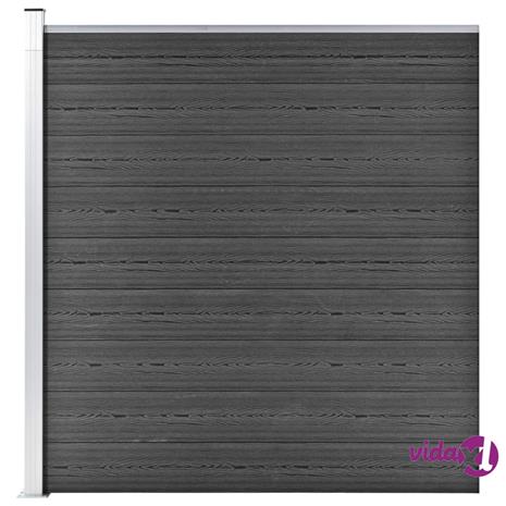 vidaXL Aitapaneeli WPC 175x186 cm musta – kuva 2/8