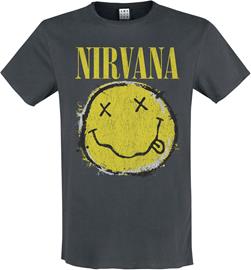 Nirvana - Amplified Collection - Worn Out Smiley - T-paita - Miehet - Hiilenharmaa