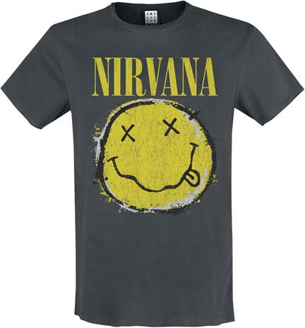 Nirvana - Amplified Collection - Worn Out Smiley - T-paita - Miehet - Hiilenharmaa