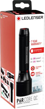 Ledlenser P6R Core QC Flashlight, musta