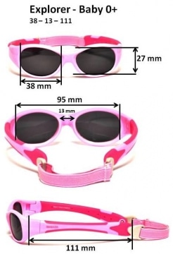 MFS/RKS aurinkolasit 0+ Cherry Pink/Lime