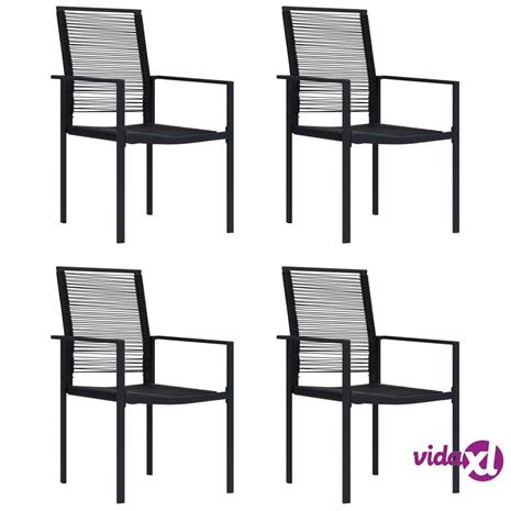 vidaXL Puutarhatuolit 4 kpl PVC rottinki musta
