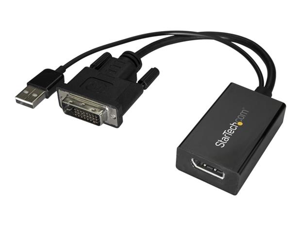 StarTech.com DVI to DisplayPort Adapter - USB Power - DVI-D to DP Converter - display adapter