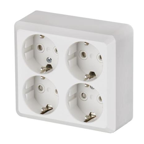 ABB 404EA Seinäpistorasia 4-osainen, pinta-asennettava, IP20