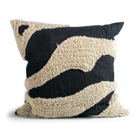 ByON Fluffy Scatter Cushion 50x50 cm, Black / Beige