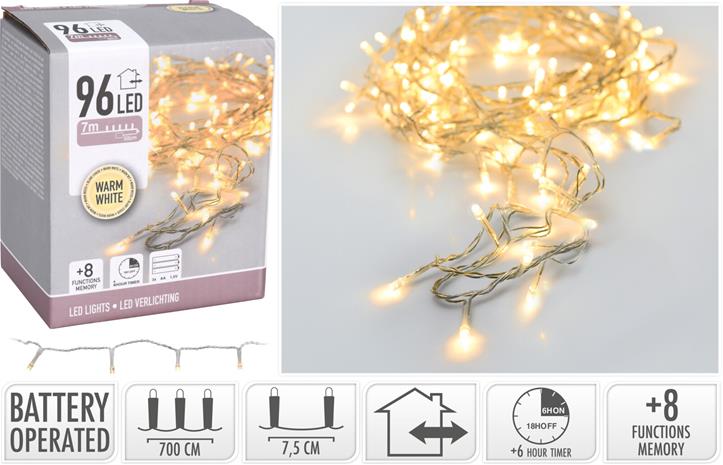 H&S Warm White IP44 96 led valosarja