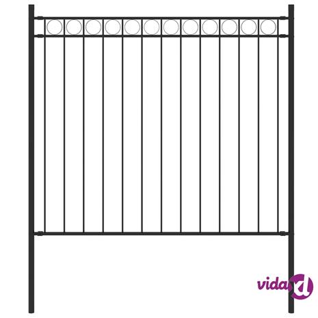 vidaXL Puutarha-aita teräs 1,7x0,8 m musta