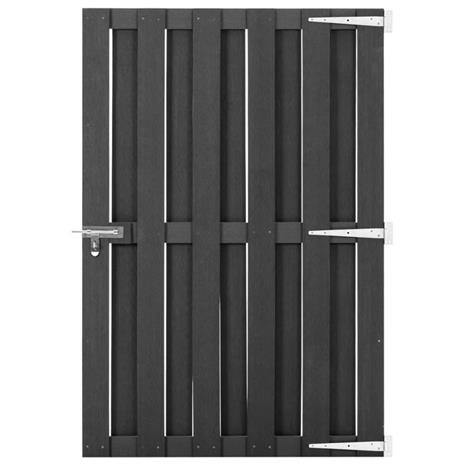 vidaXL Puutarhaportti WPC 100x150 cm harmaa – kuva 8/8