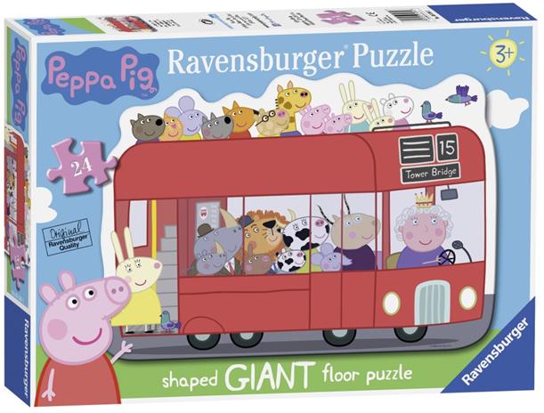 Peppa Pig Shaped Bus Lattiapalapeli 24 palaa Ravensburger