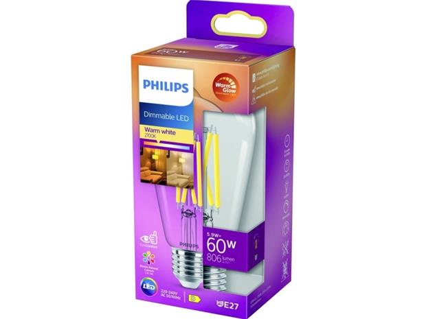 Philips Philips Warmglow E27 LED-lamppu Rustika 6W kirkas