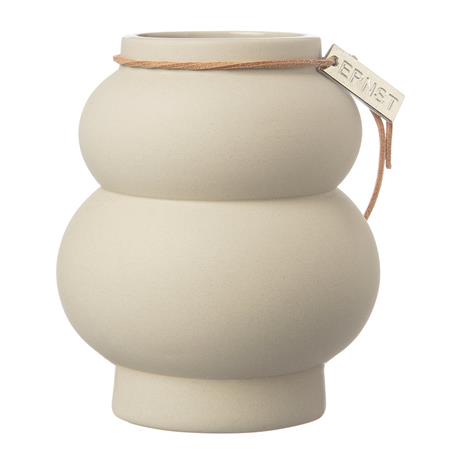 ERNST Curvy Vase Stoneware Beige, 21.5x12 cm