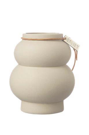 ERNST Curvy Vase Stoneware Beige, 21.5x12 cm