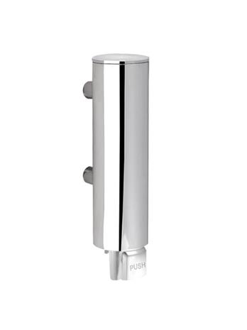 Pressalit soap dispenser for wall mounted polished stainless