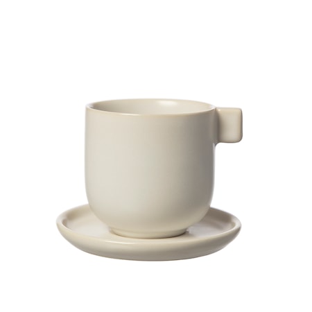 ERNST Coffee Cup With Saucer, White Sand