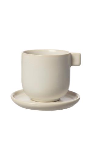 ERNST Coffee Cup With Saucer, White Sand