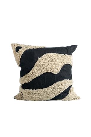 ByON Fluffy Scatter Cushion 50x50 cm, Black / Beige