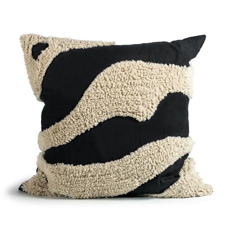 ByON Fluffy Scatter Cushion 50x50 cm, Black / Beige