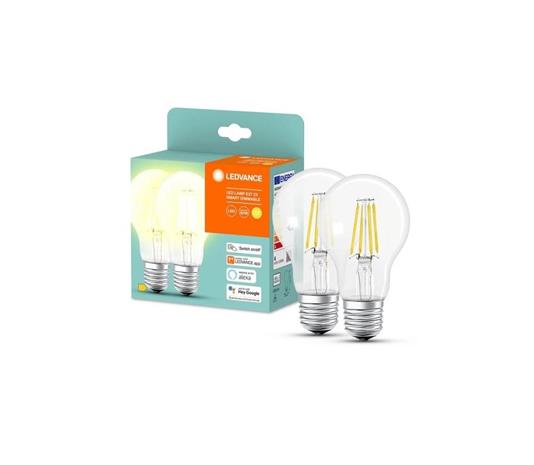 Ledvance SMART+ Standard Clear Filament A60 E27 6 W, himmennettävät bluetooth-lamput 2 kpl