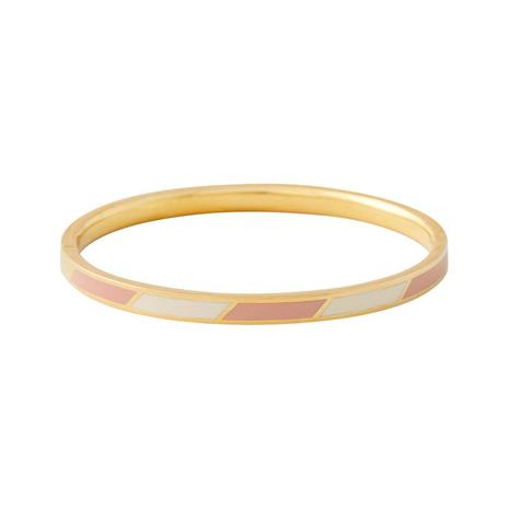 Design Letters Striped Candy Bangle Beige