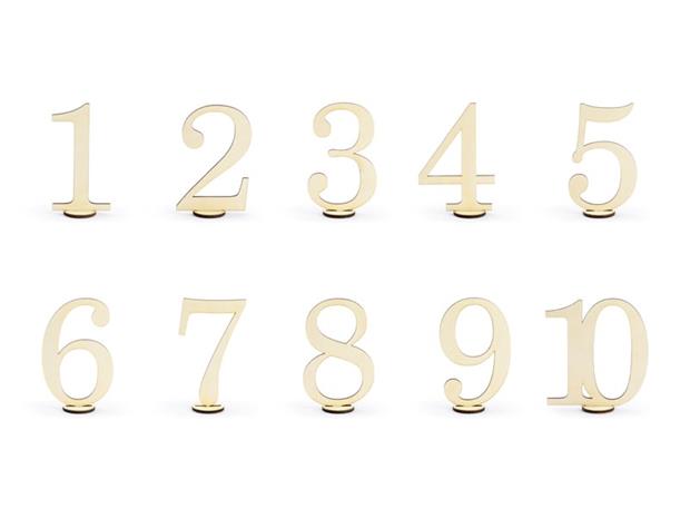1 - 10 puiset pöytänumerot