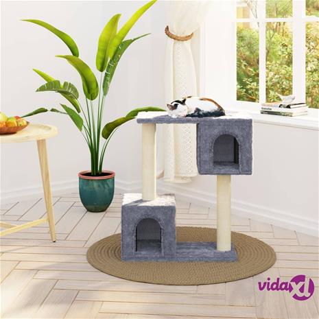vidaXL Kissan kiipeilypuu sisal- raapimispylväillä vaaleanharmaa 60 cm