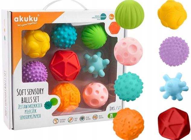 Akuku 8 kpl aistipallot