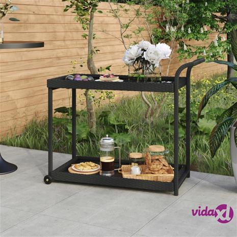 vidaXL Baarivaunu musta 100x45x83 cm polyrottinki