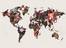 Juliste Worldmap flowers