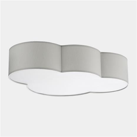 TK LIGHTING Kattovalaisin Cloud tekstiili, pituus 62cm, harmaa