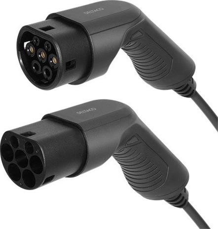 Deltaco e-Charge EV-1205 -sähköauton latauskaapeli, 5 m, Type2, 1-vaihe, 16 A