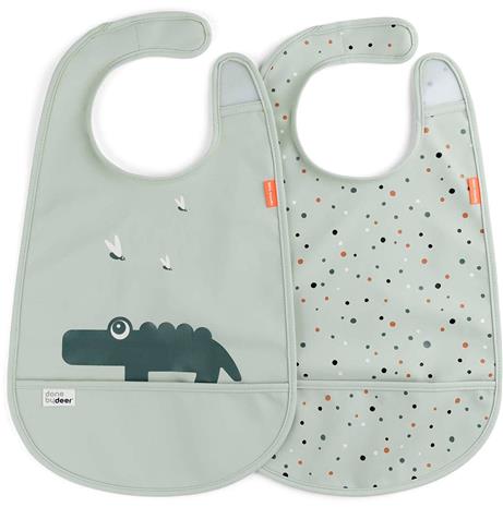 Done by Deer 2-Pack Croco Ruokalaput Vihreä