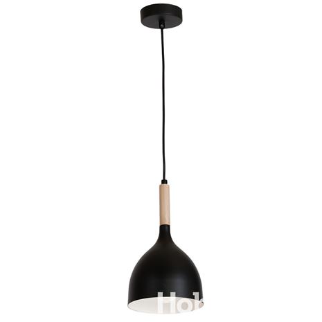 LUMINEX Riippuvalaisin Noak, 1-lamppuinen, musta/puu