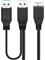 Pro USB 3.0 dual power SuperSpeed cable Black – kuva 1